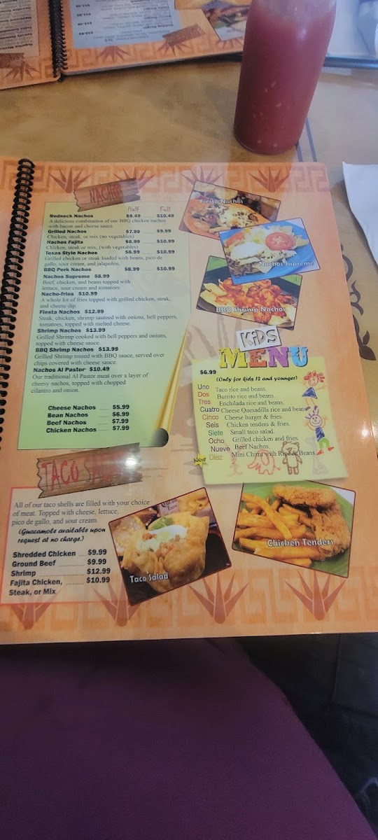 El Agave Mexican Grill - Holly Springs menu board