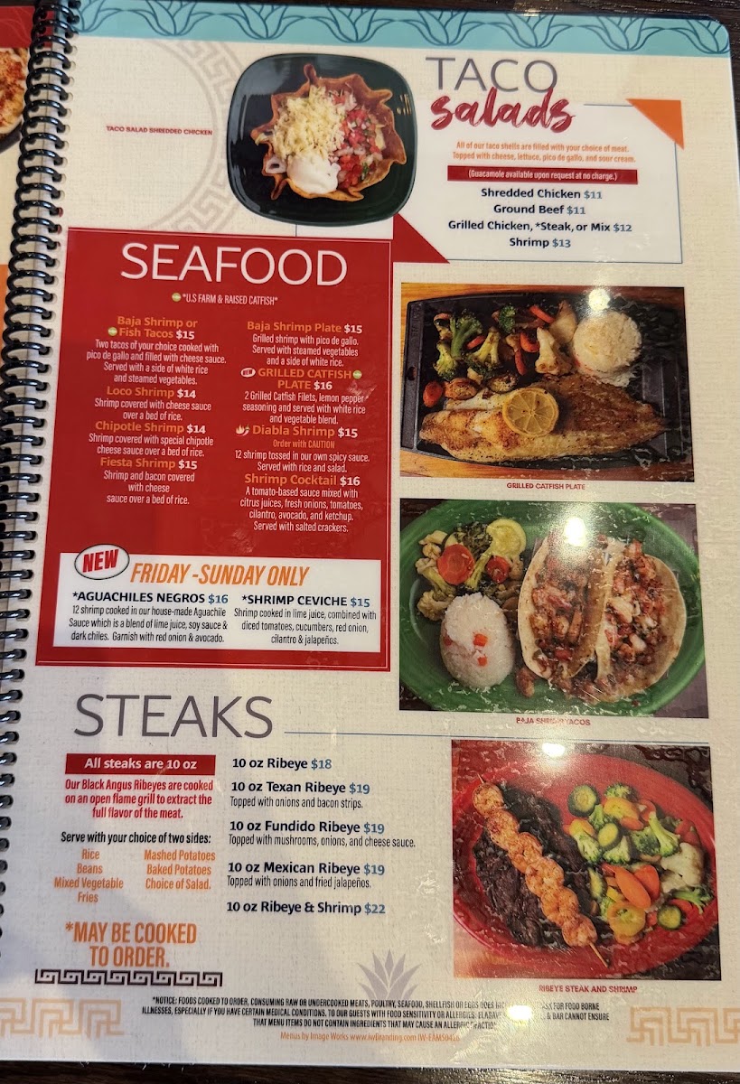 El Agave Mexican Grill - Holly Springs menu board