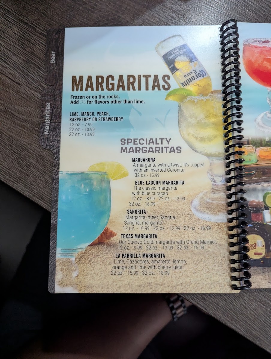 La Parrilla Mexican Grill menu board