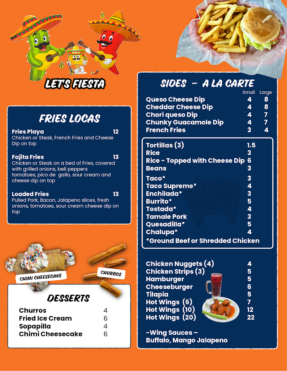 Molcajete’s Mexican restaurant menu board