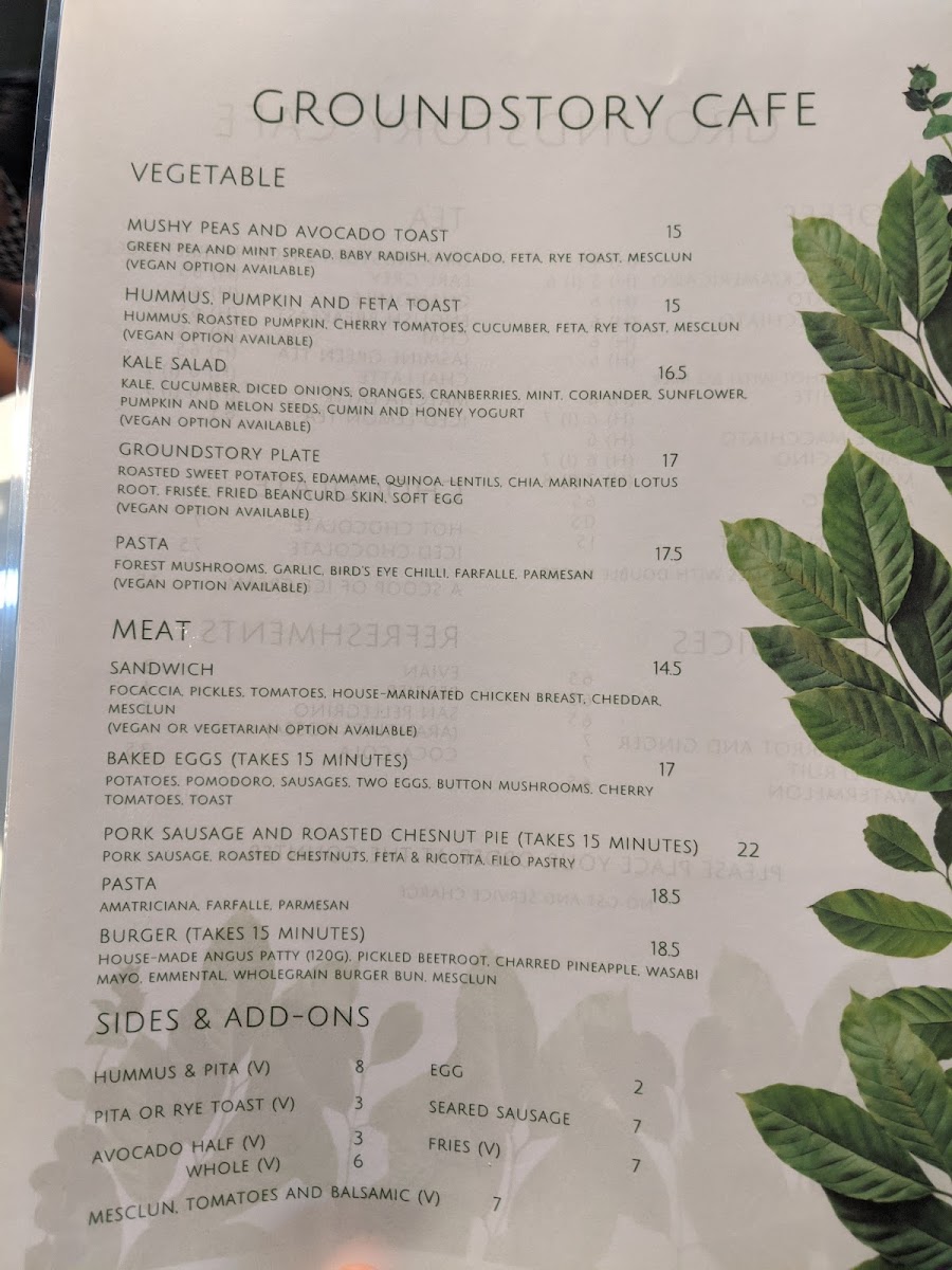 Groundstory menu board