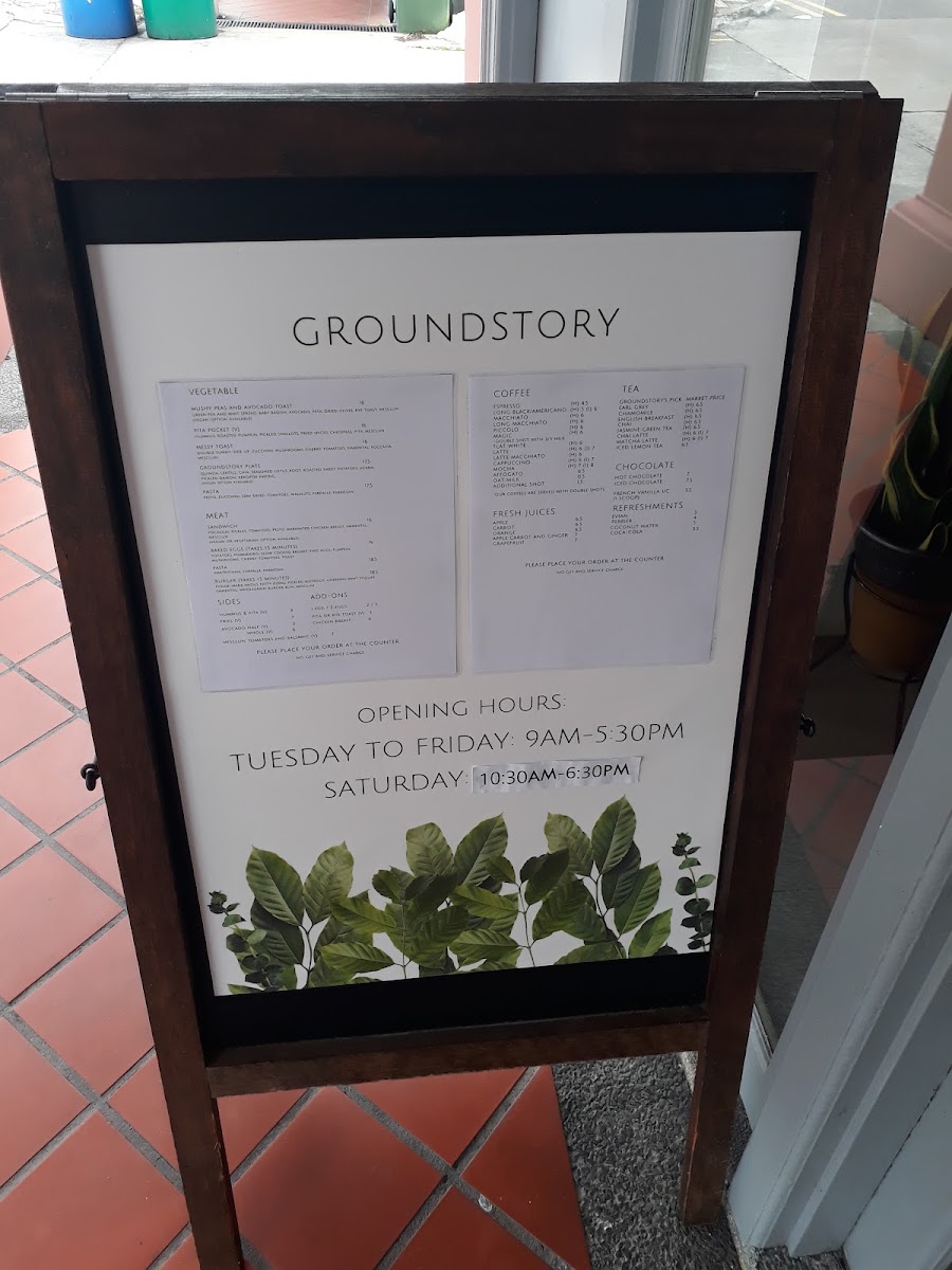 Groundstory menu board