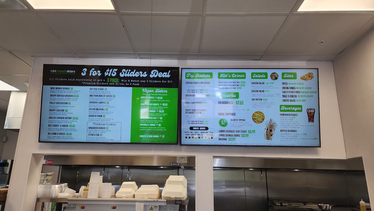 Mini Munch Sliders menu board