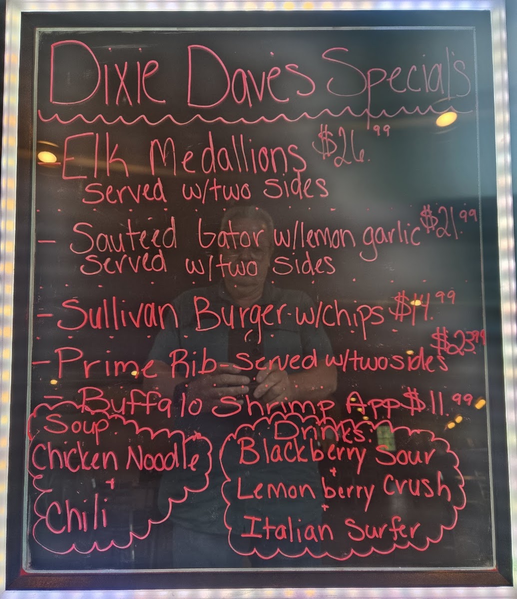 King's Dish menu board