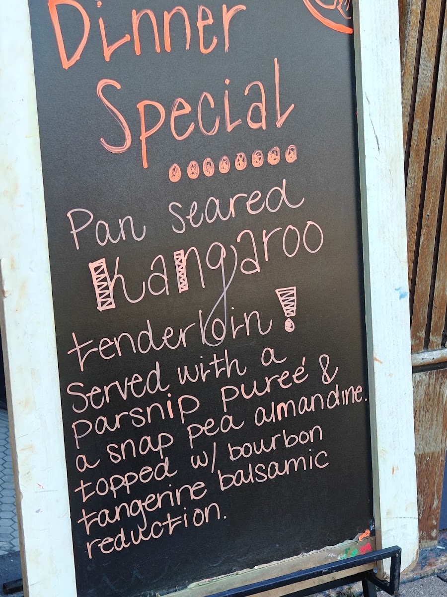 Green Door on Broad menu board