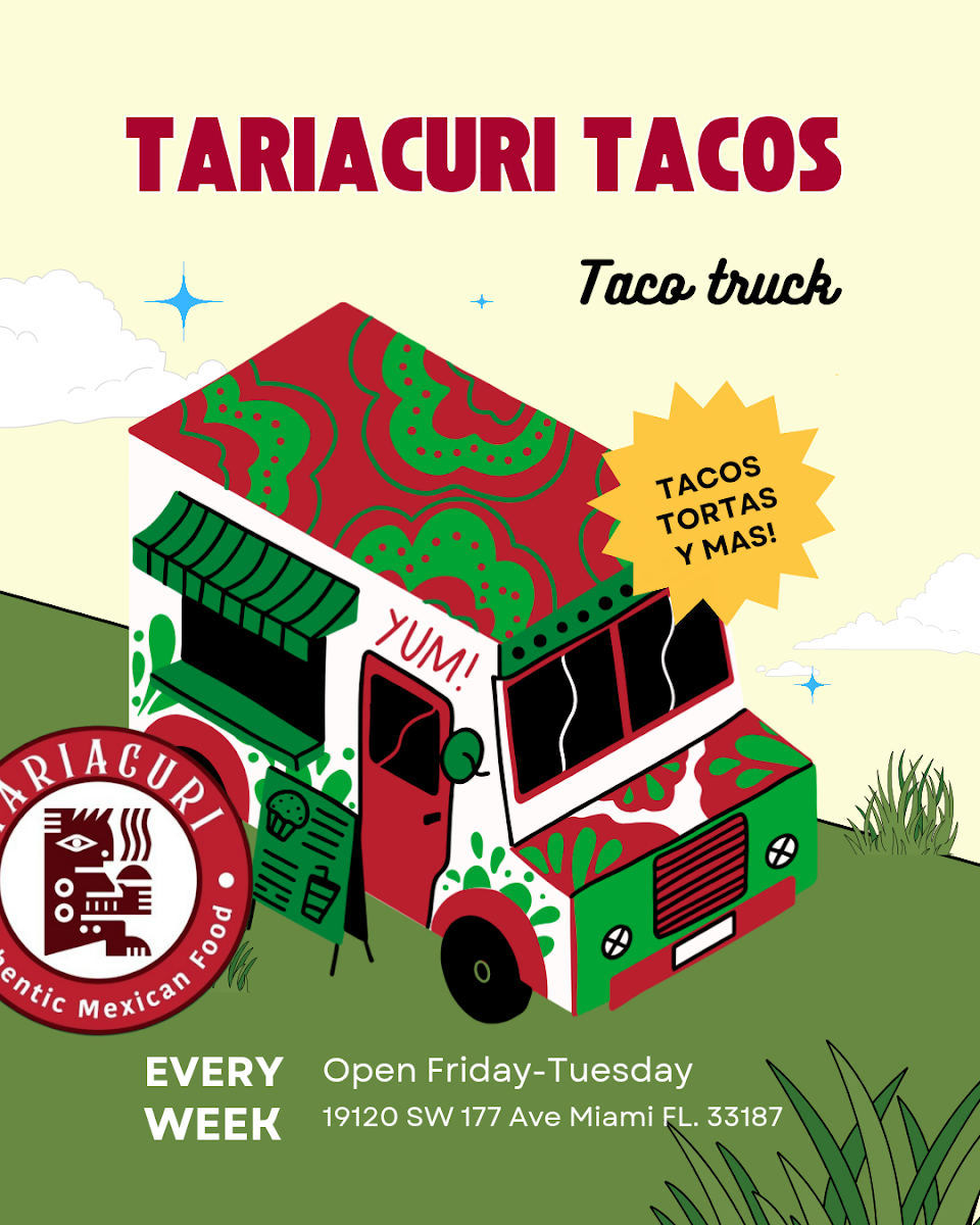 Tariacuri Tacos menu board