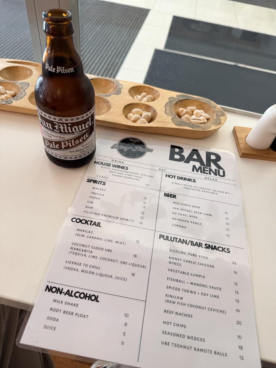 Lazy Juan menu board