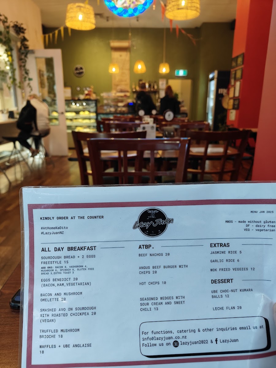Lazy Juan menu board