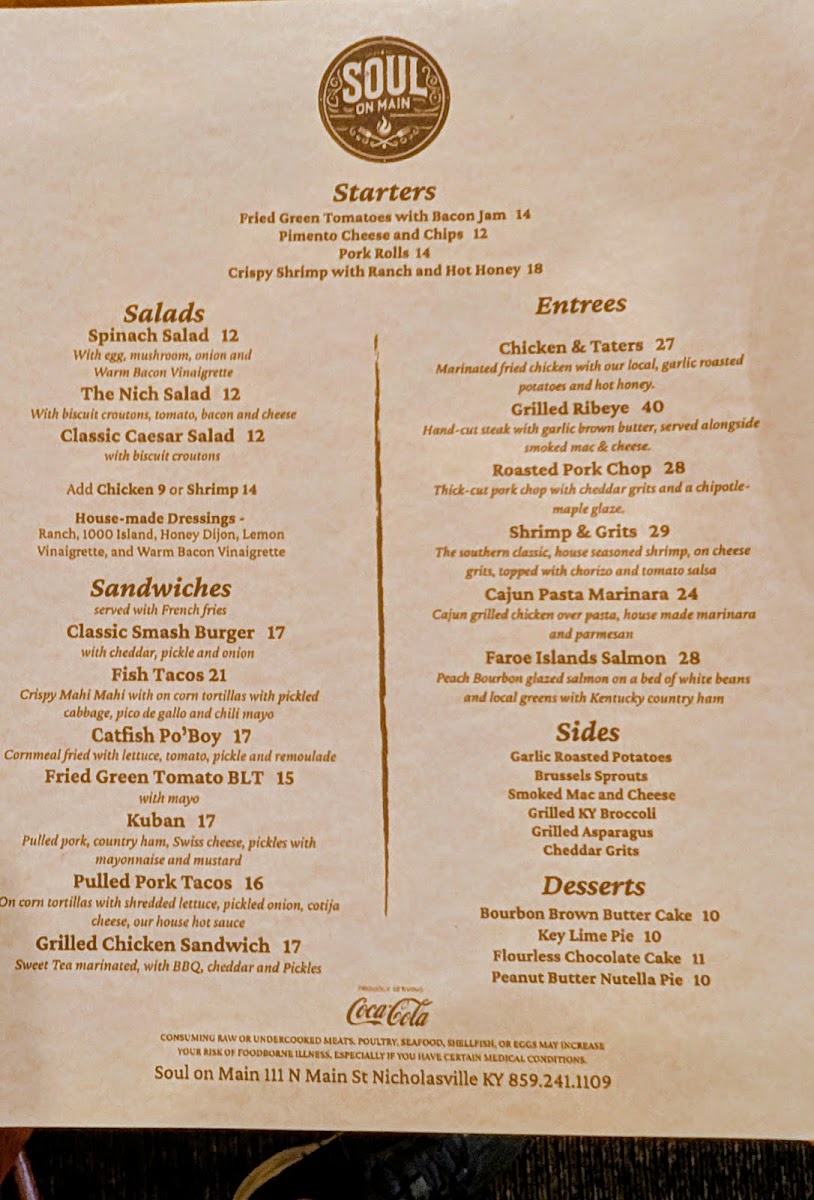 Soul on Main menu board