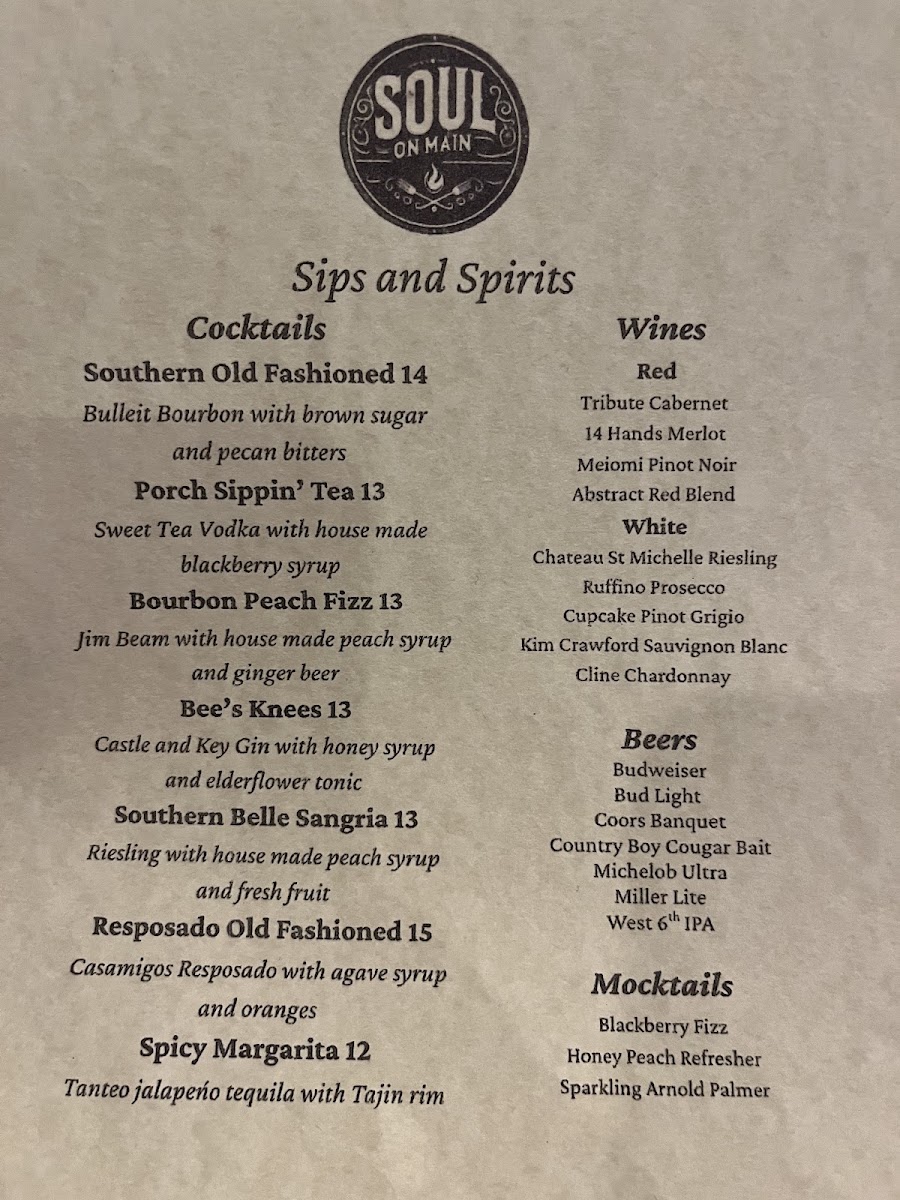 Soul on Main menu board