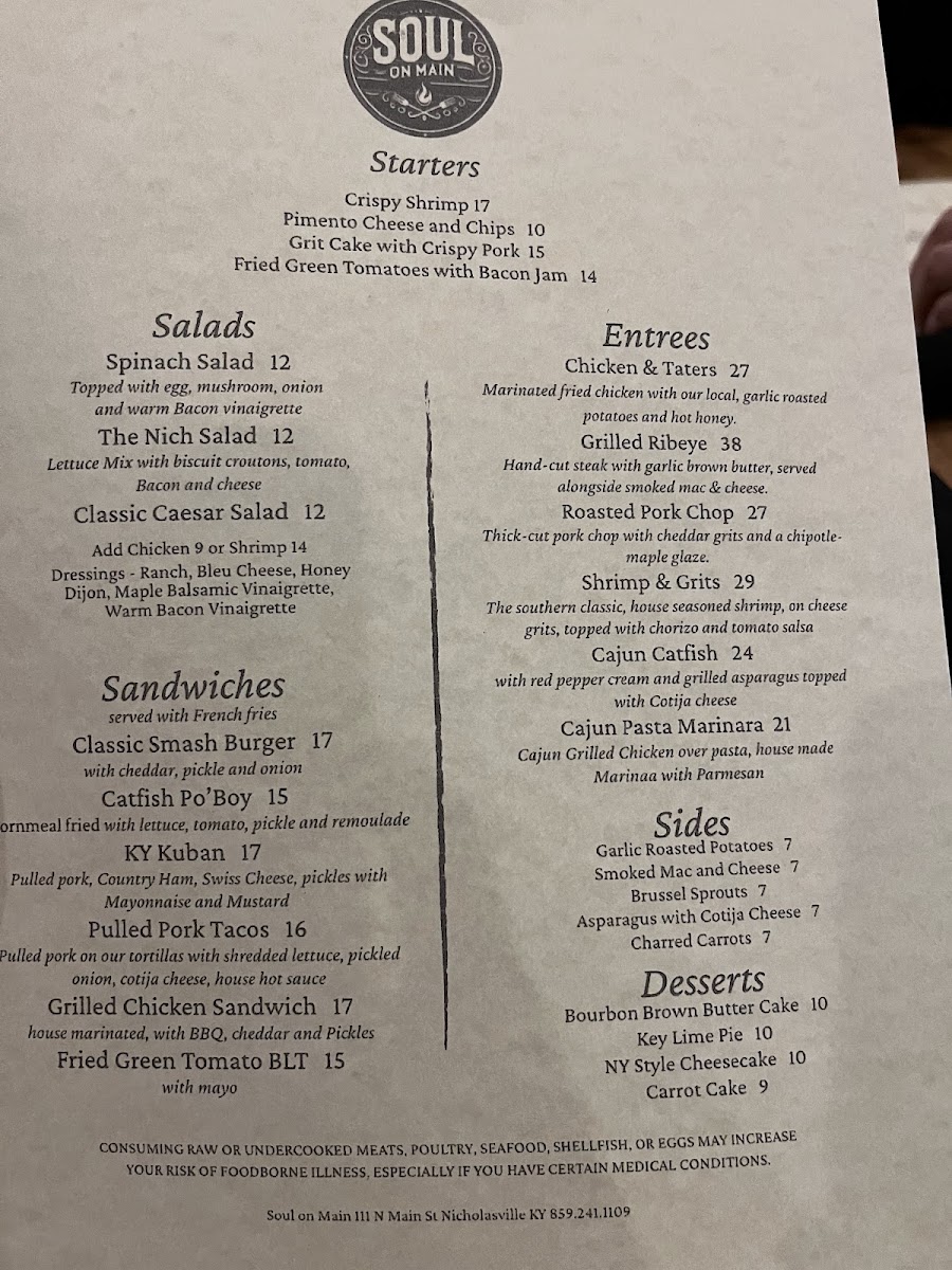 Soul on Main menu board