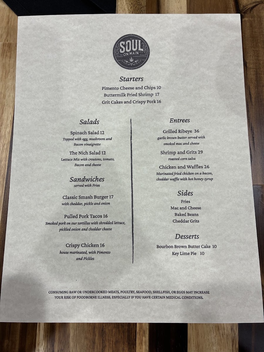 Soul on Main menu board