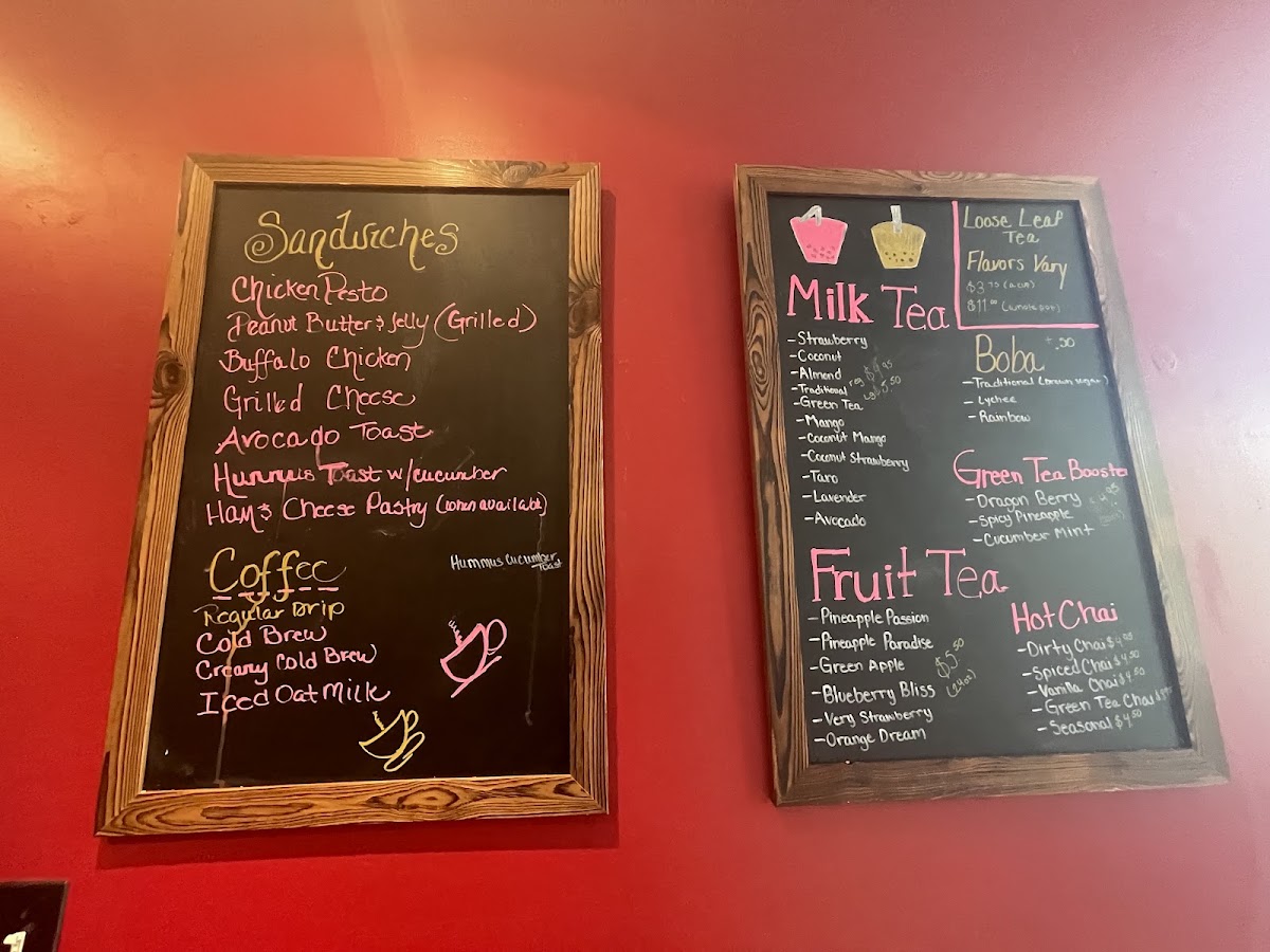 Culture Cup Cafe menu board