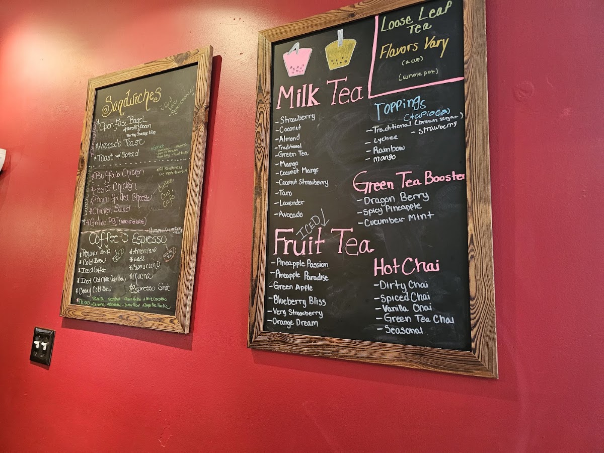 Culture Cup Cafe menu board