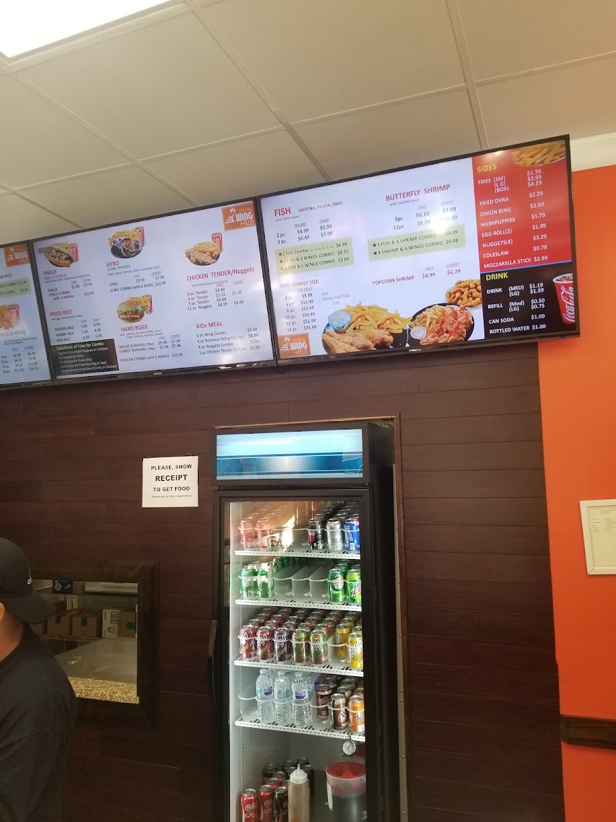 Wing Plus menu board