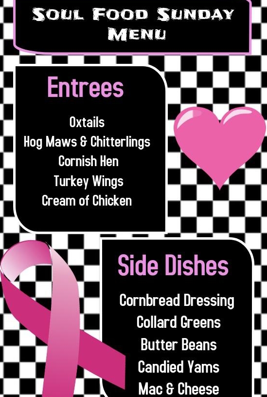 Unique Wings & Thangs menu board