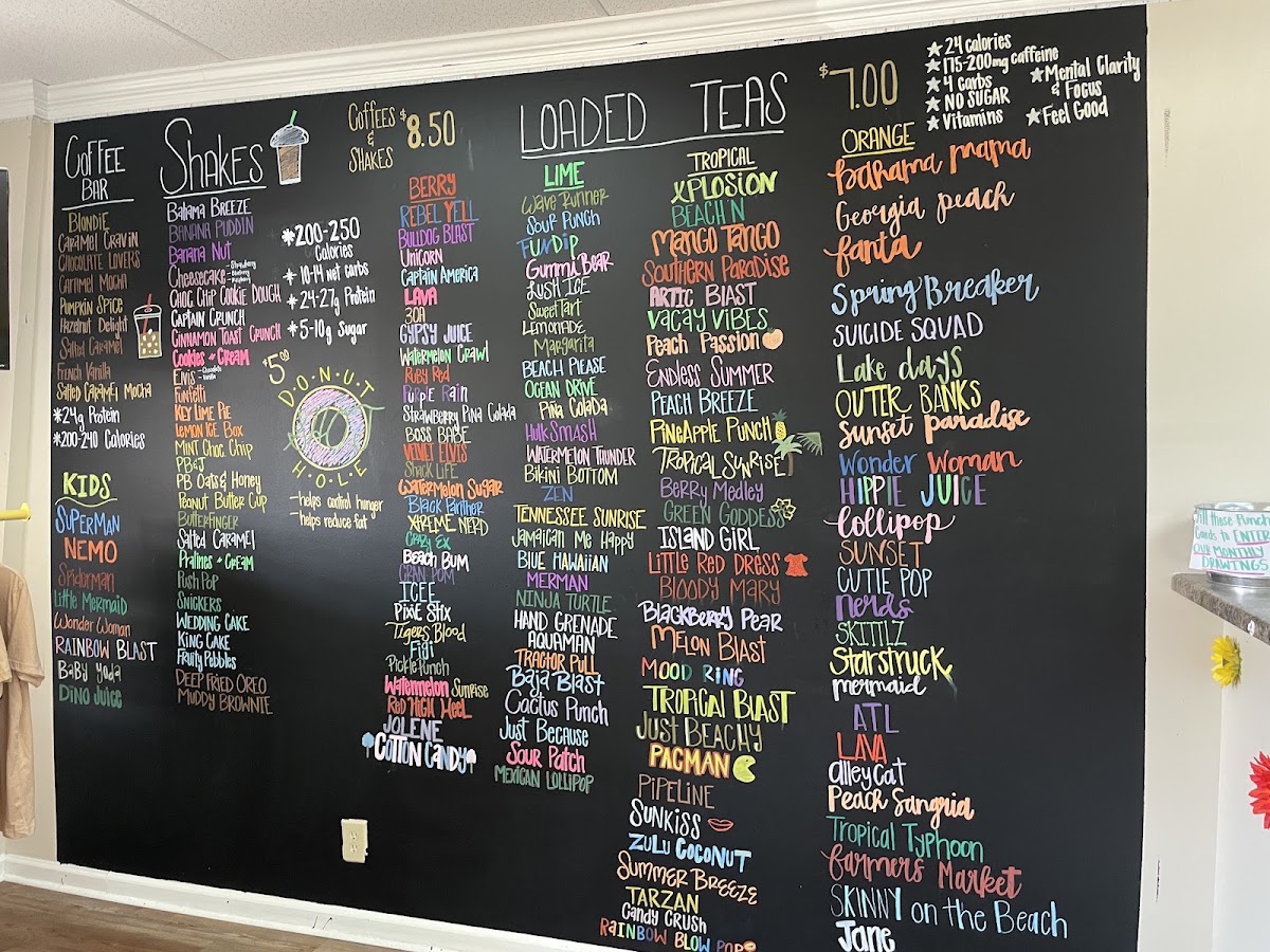 Golden Nutrition menu board