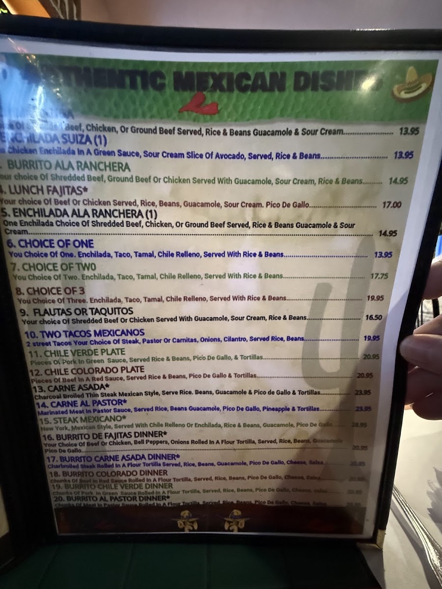 Cancun Mexican Restaurant and seafood menu board