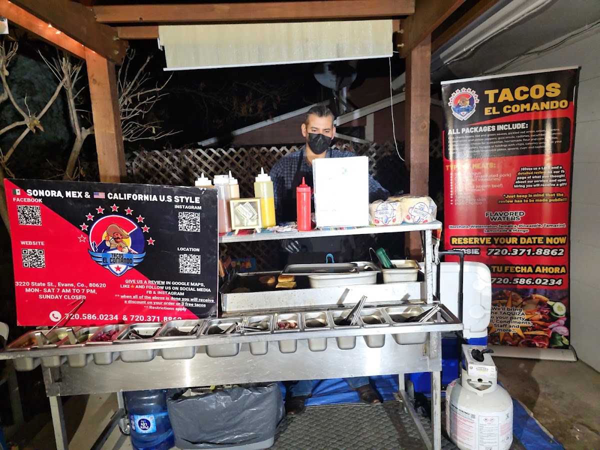 Tacos el Comando menu board