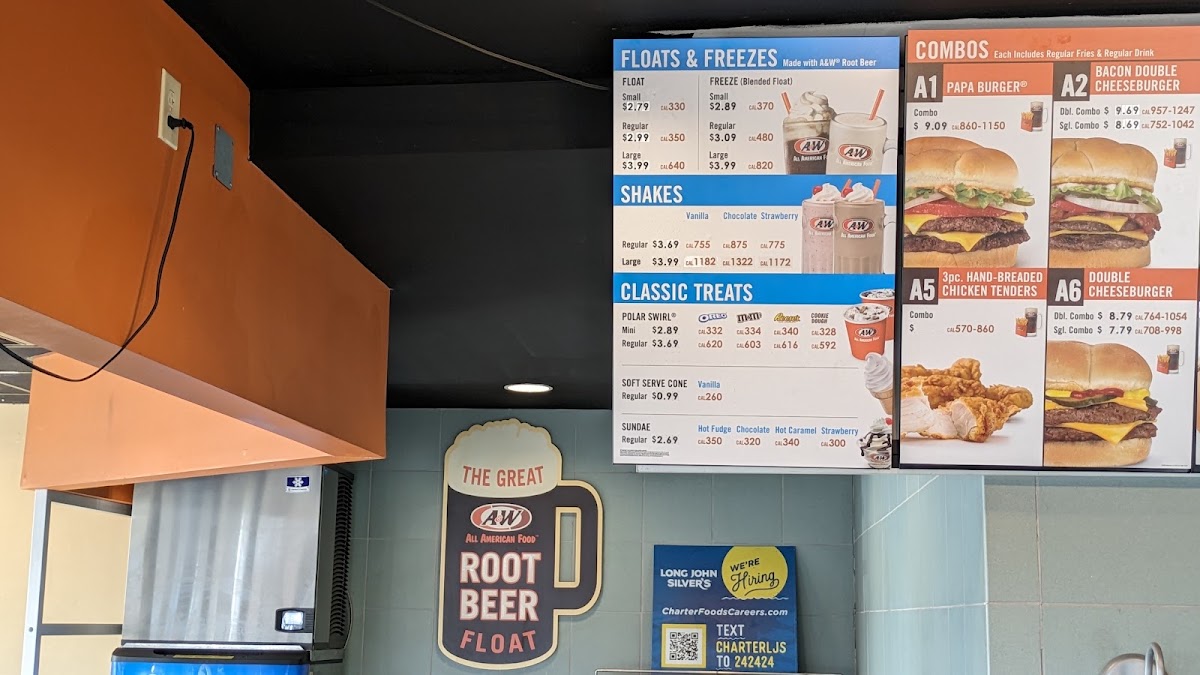 A&W Restaurant menu board