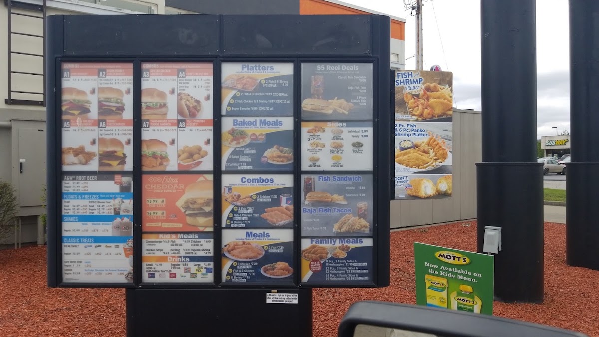 A&W Restaurant menu board