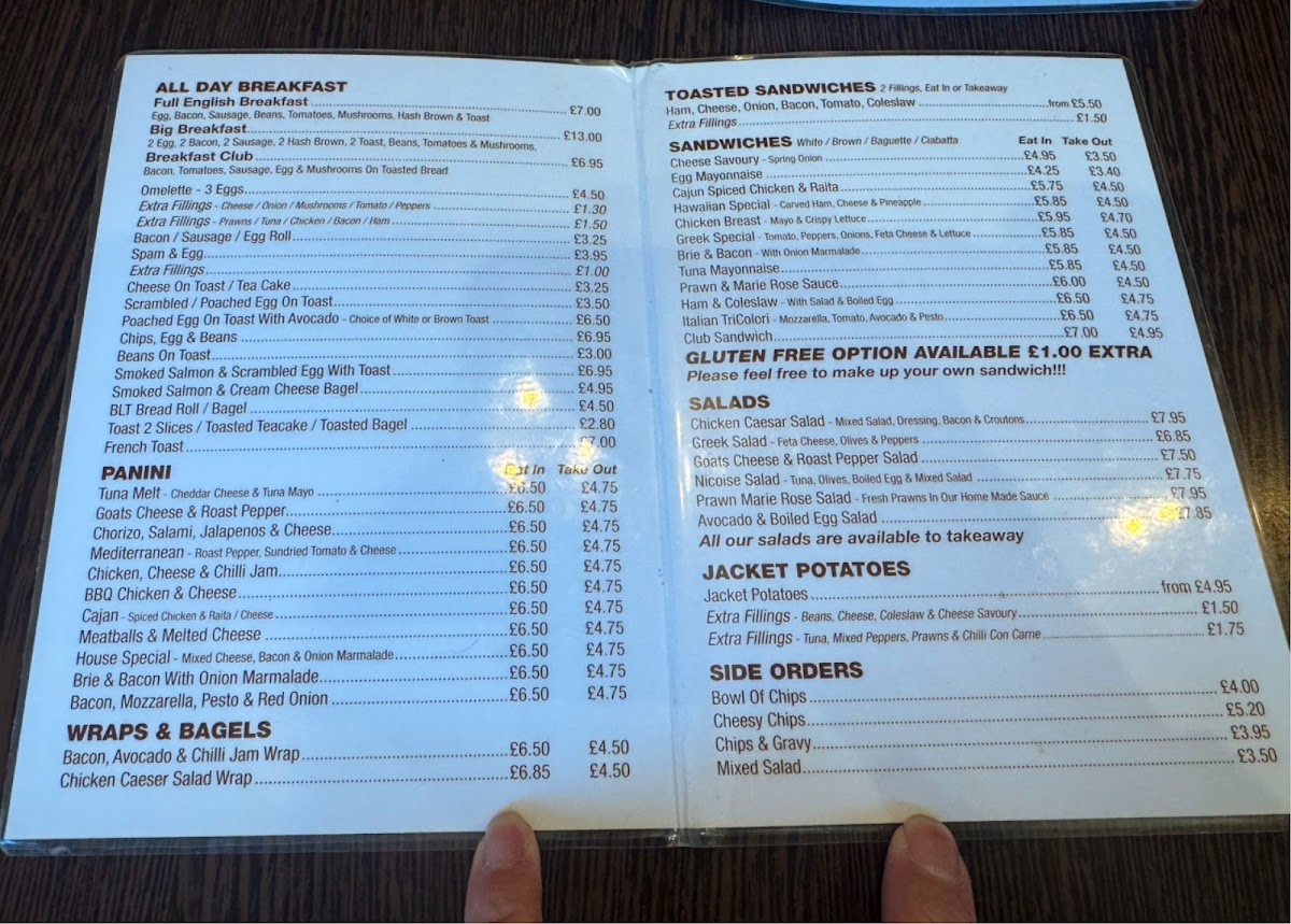 Sliced Cafe menu board