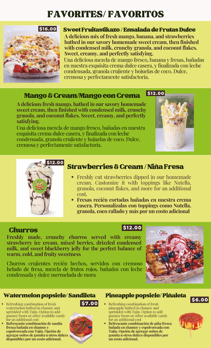 FruiTastik menu board