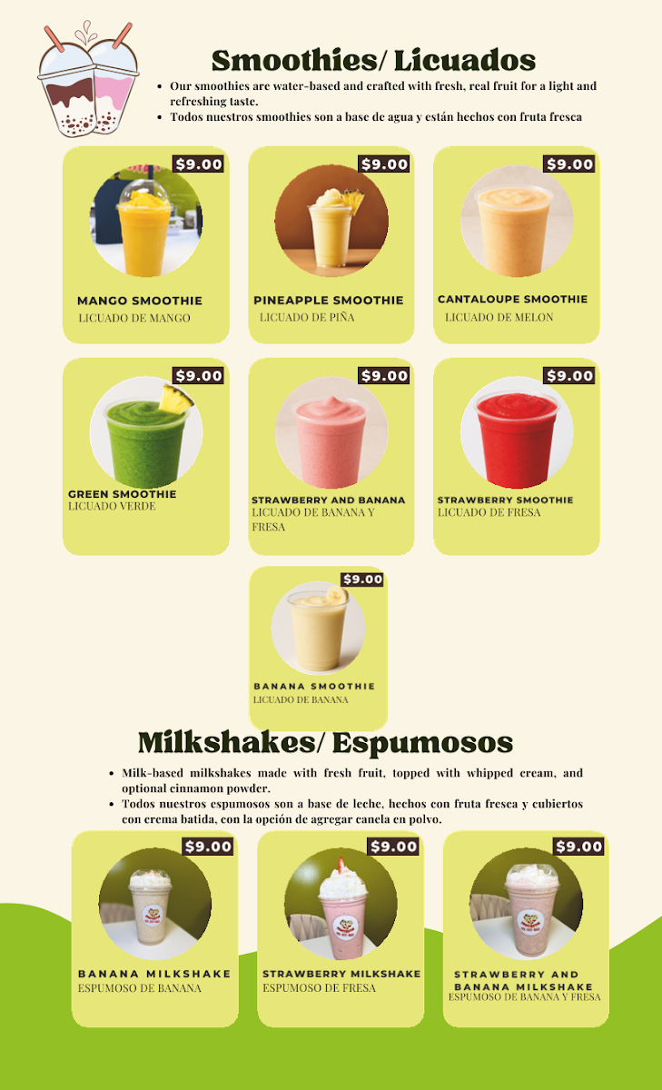 FruiTastik menu board