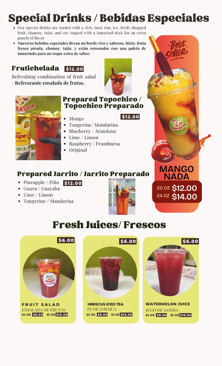 FruiTastik menu board