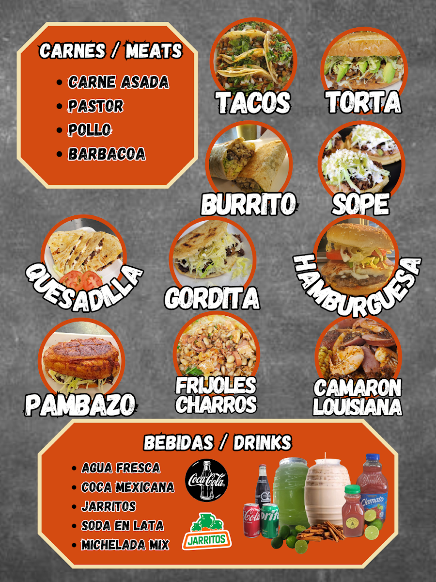 Las Brasas del Sabor menu board