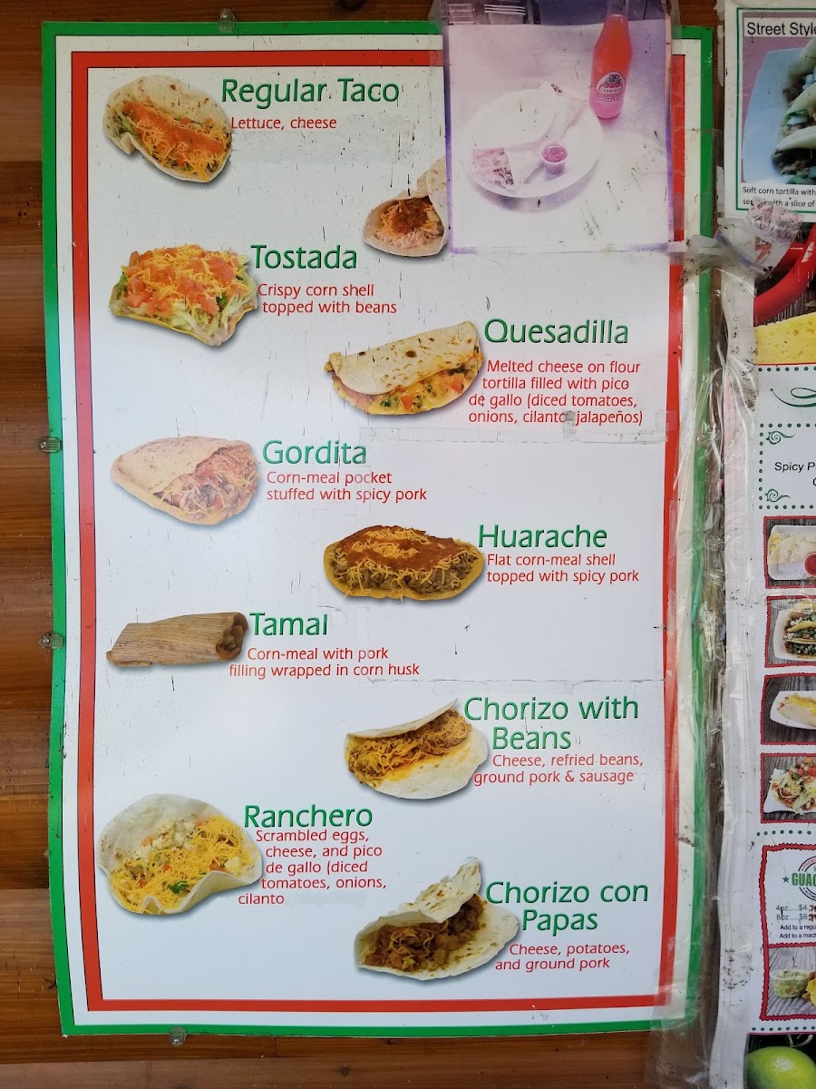 Tony’s Tacos menu board