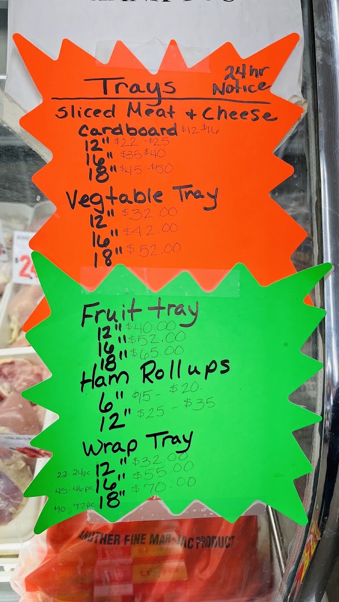 Tony’s Tacos menu board