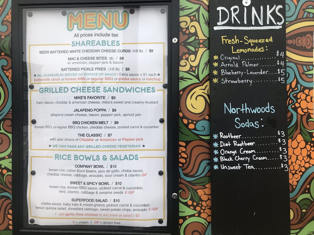 Cheese & Co. menu board