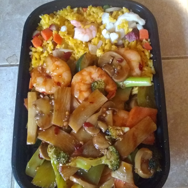 Shrimp with Mixed Vegetables Combo Platter