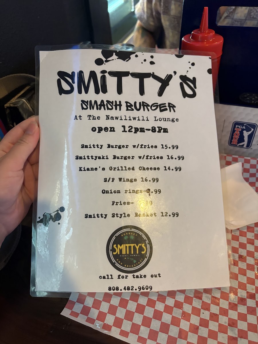 Smitty's Smash Burger menu board