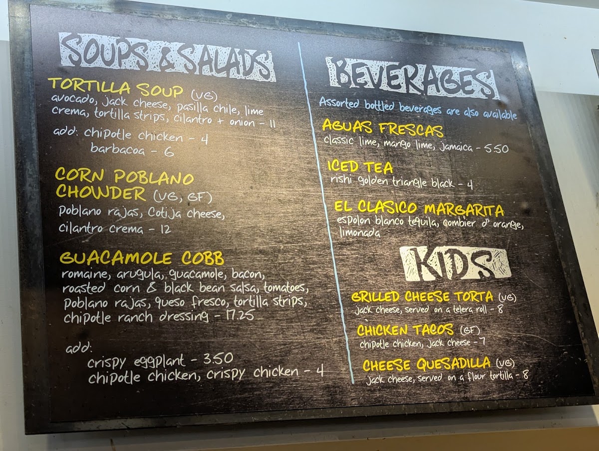Tortas Frontera menu board