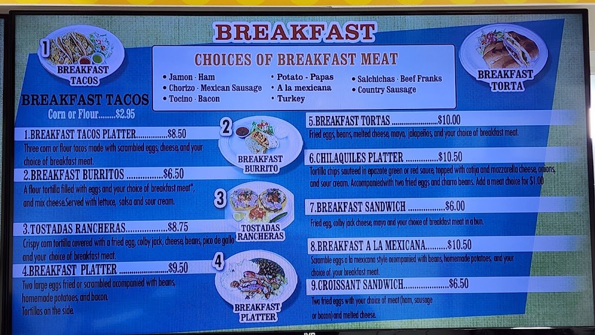 Xochimilco menu board