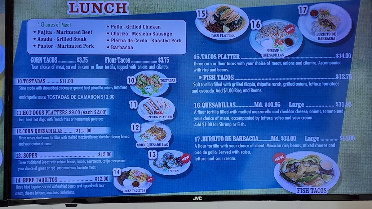 Xochimilco menu board