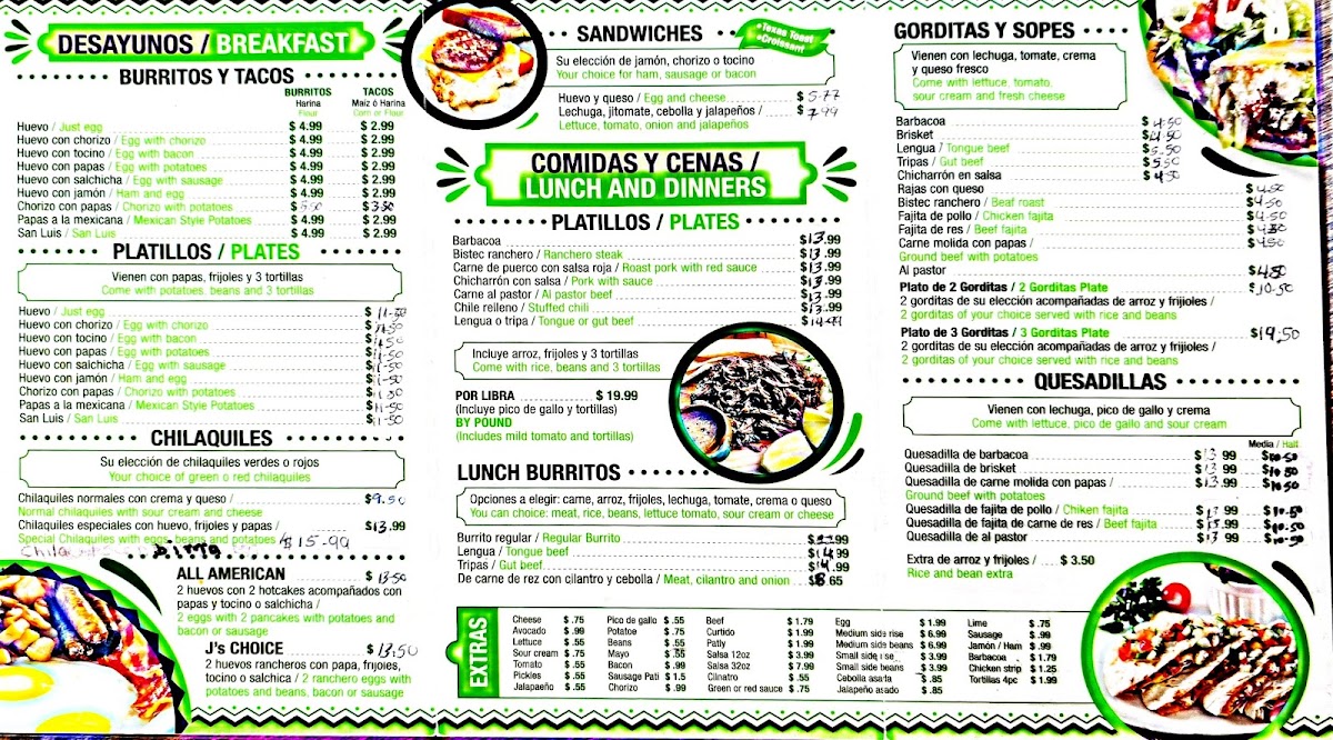 Juany's Kocina menu board