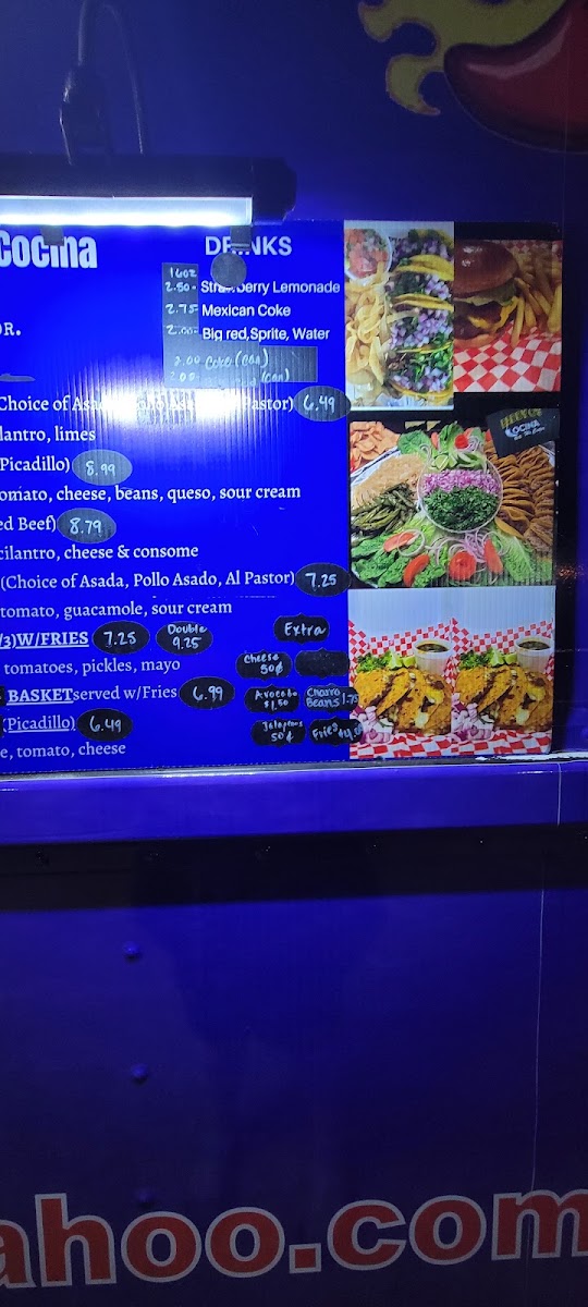 Daddy O’s Cocina menu board