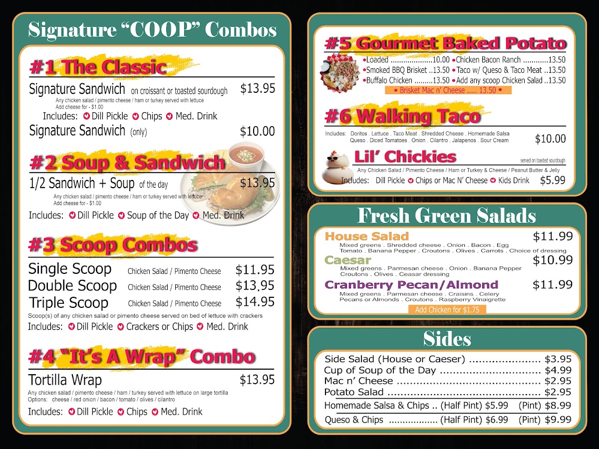 Chick'n Run menu board