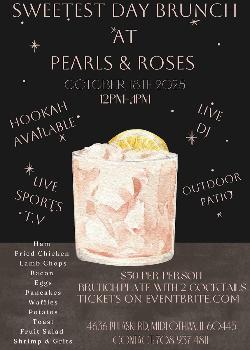 Pearls & Roses menu board