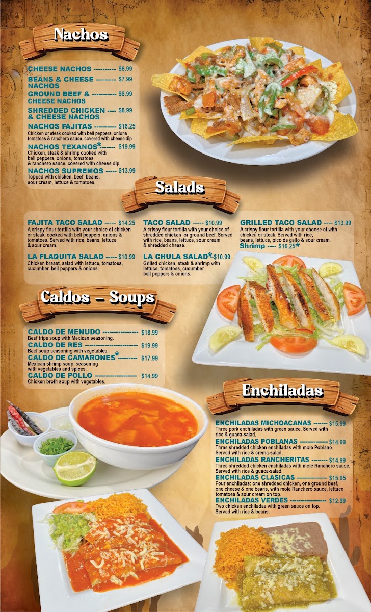 El Ranchero Restaurant Charlottesville menu board
