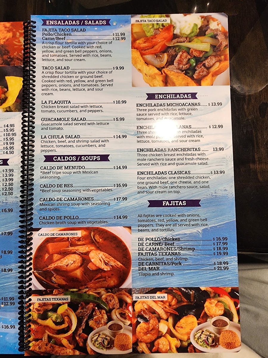 El Ranchero Restaurant Charlottesville menu board