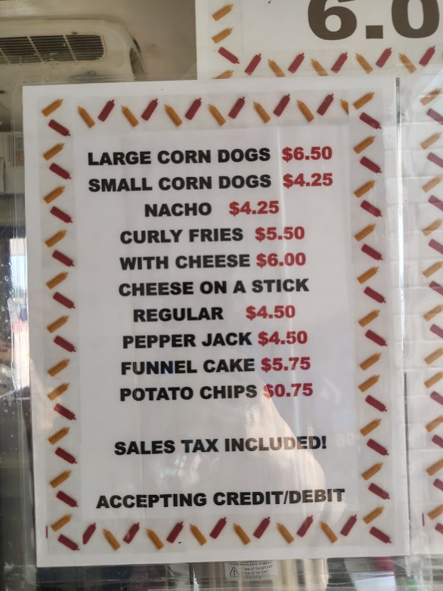 The Bridge City Corndog Stand menu board
