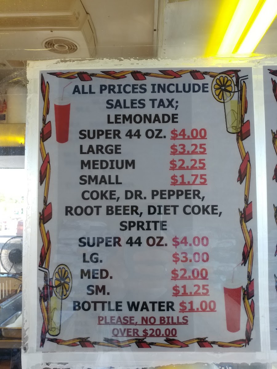 The Bridge City Corndog Stand menu board