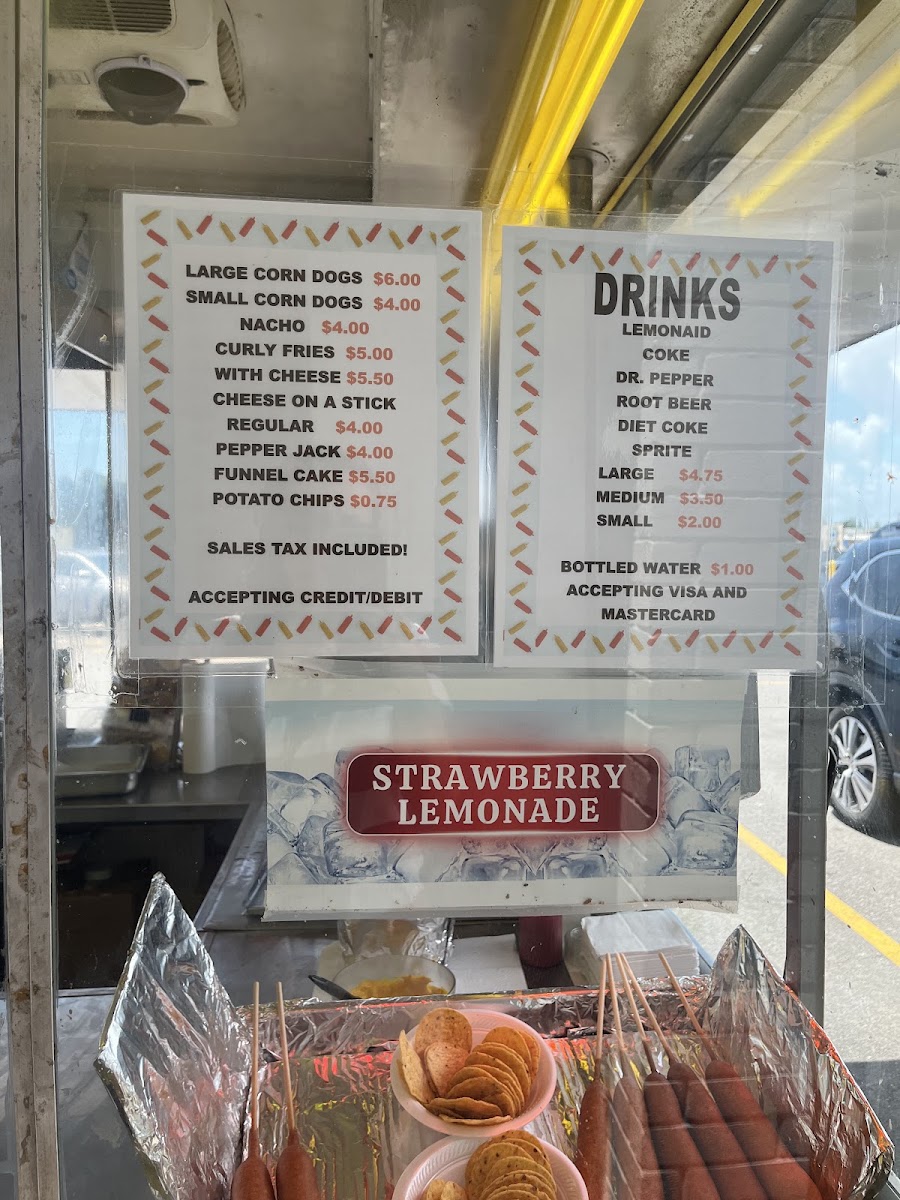 The Bridge City Corndog Stand menu board