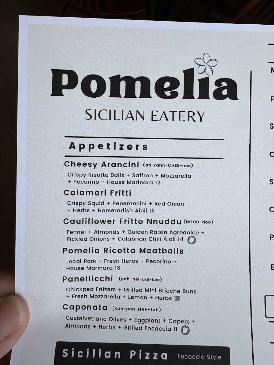 Pomelia menu board