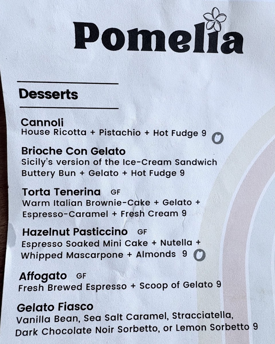 Pomelia menu board