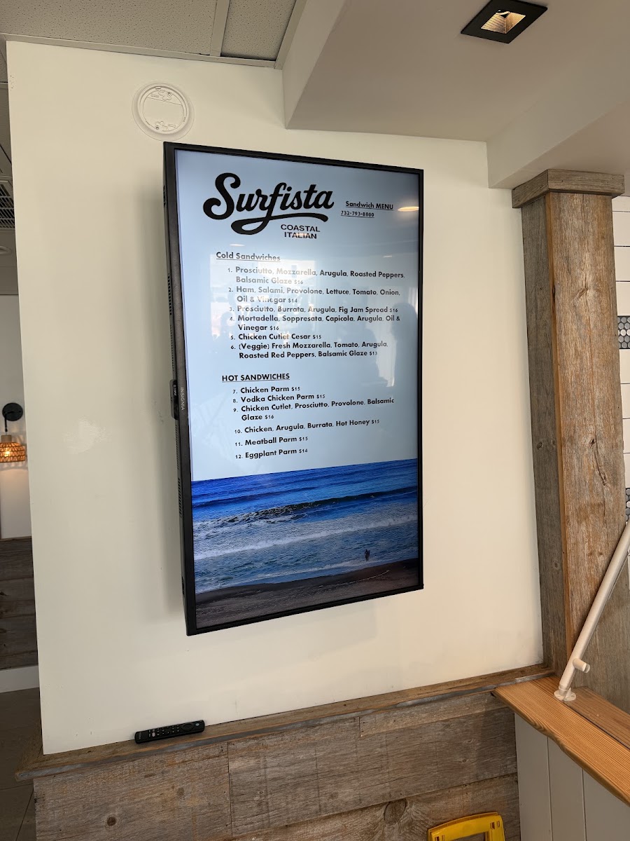 Surfista menu board
